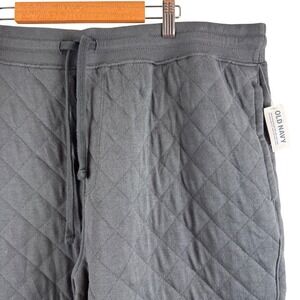 Old Navy Jogger Womens XL Dark Gray Quilted Diamond Texture Drawstring New